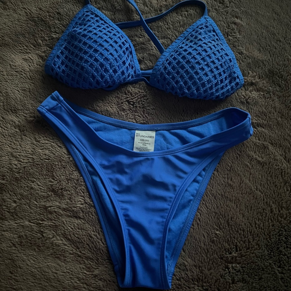 Vibrant Blue Textured Bikini Set